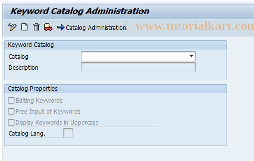 SAP TCode SRM_KC_ADMIN - Administration Keyword Catalog