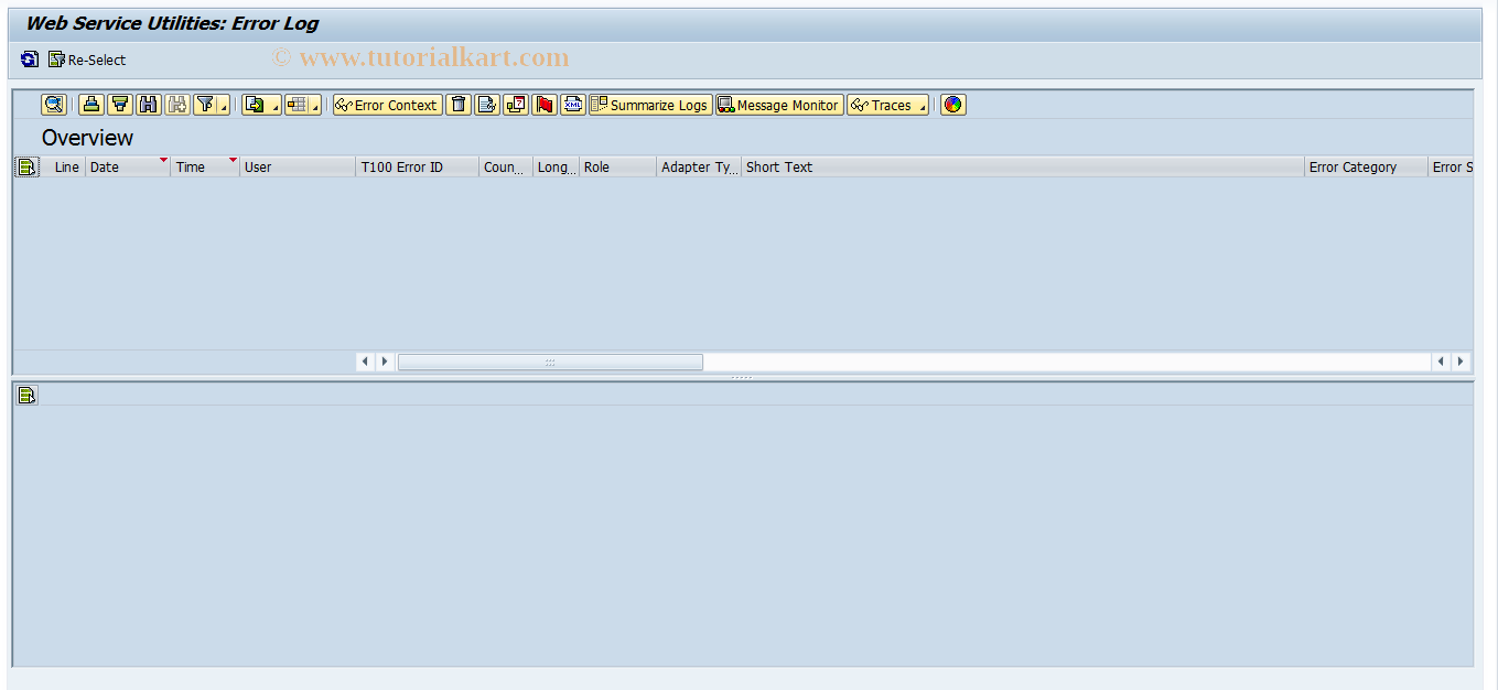 SAP TCode SRT_LOG - SRT Error Log