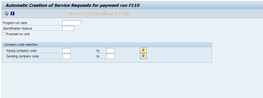 SAP TCode SSC_SR_AUTO_F110 - Srvc. Requisition for Payment Run