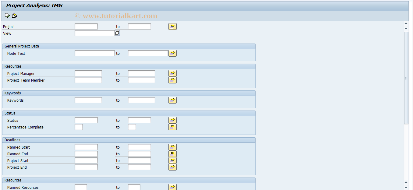 SAP TCode SST0 - Project Analysis in Customizing