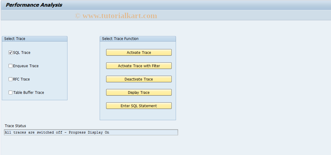 SAP TCode ST05_OLD - Performance Trace