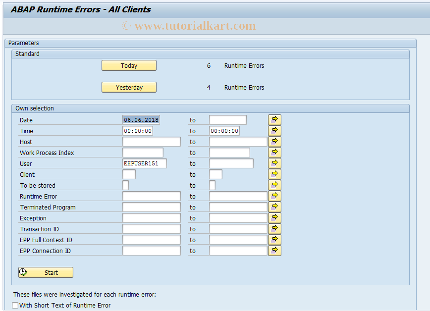 SAP TCode ST22 - ABAP Dump Analysis