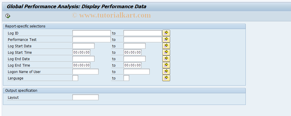 SAP TCode ST33 - Glob. Perf. Analysis: Display Data