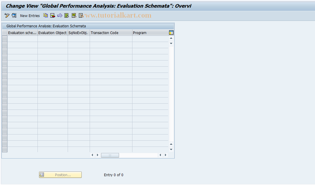 SAP TCode ST37 - Global Perf. Analysis: Evaluation Schema