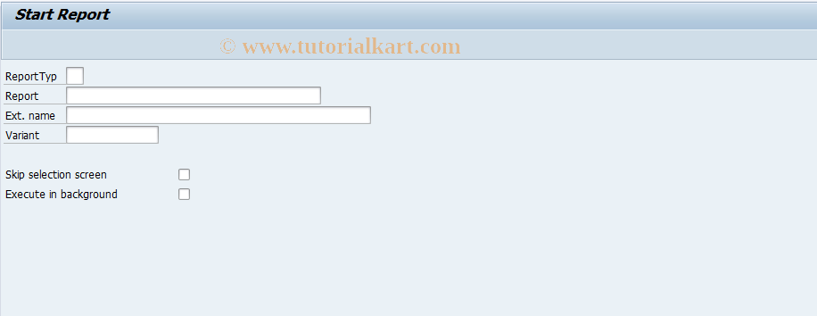 SAP TCode START_REPORT - Starts report
