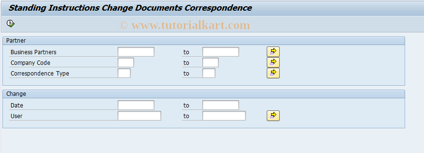 SAP TCode STI2 - Change Documents Correspondence