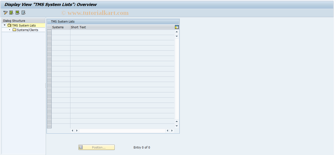 SAP TCode STMS_FSYS - Maintain TMS System Lists