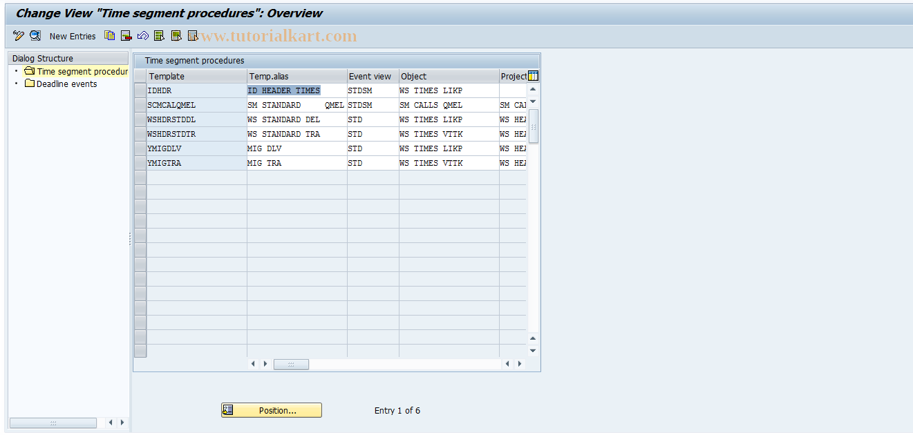 SAP TCode STSSC - Maintain deadline procedures