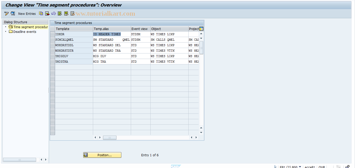 SAP TCode STSSC_DLV - Maintain shipping deadline procedure