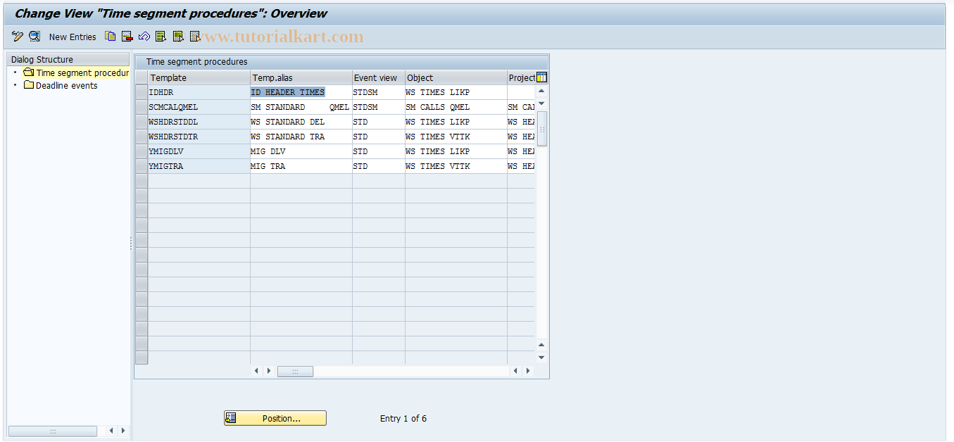 SAP TCode STSSC_TRA - Maintain transportation dline proc.