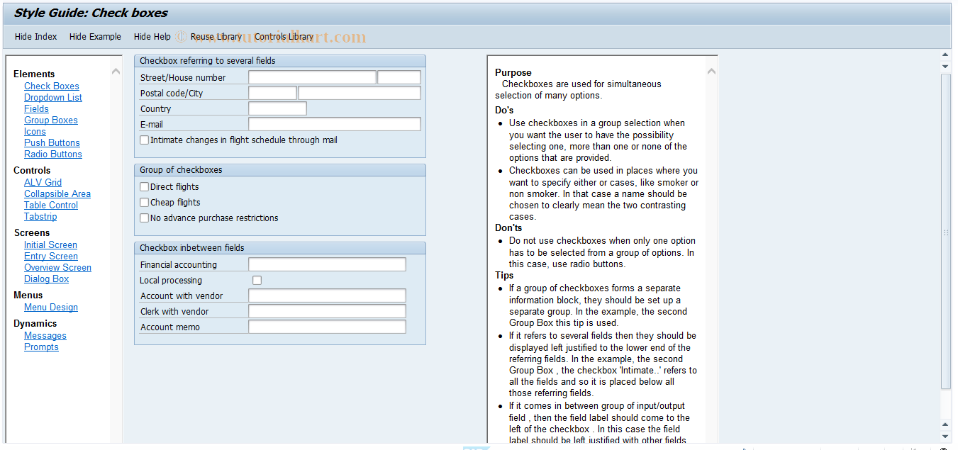 SAP TCode STYLE_GUIDE - Style Guide Transaction