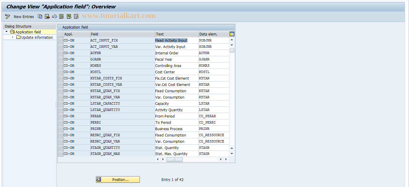 SAP TCode SURFI - Survey: set application field