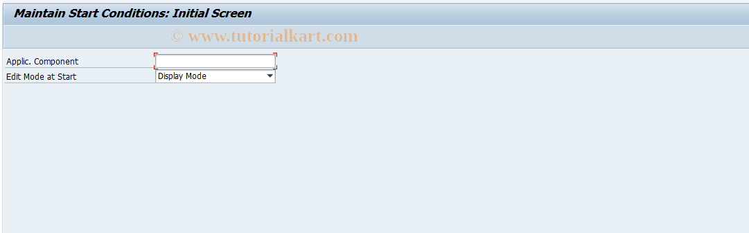 SAP TCode SWB3 - Maintain Start Conditions