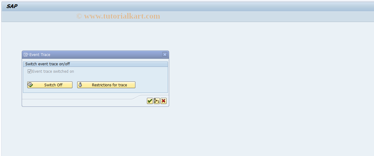 SAP TCode SWE4 - Status Change Event Trace