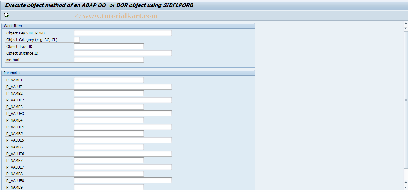 SAP TCode SWFPOWLOBJ - Object