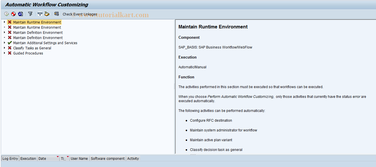 SAP TCode SWF_AUTO - Automatic Workflow Customizing