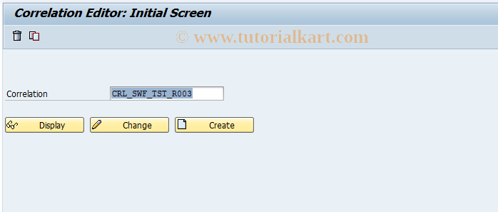 SAP TCode SWF_CRL1 - Correlation Editor