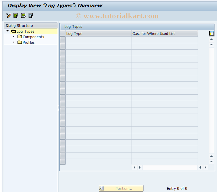 SAP TCode SWF_LOG_ADM - Administration for Log Profiles