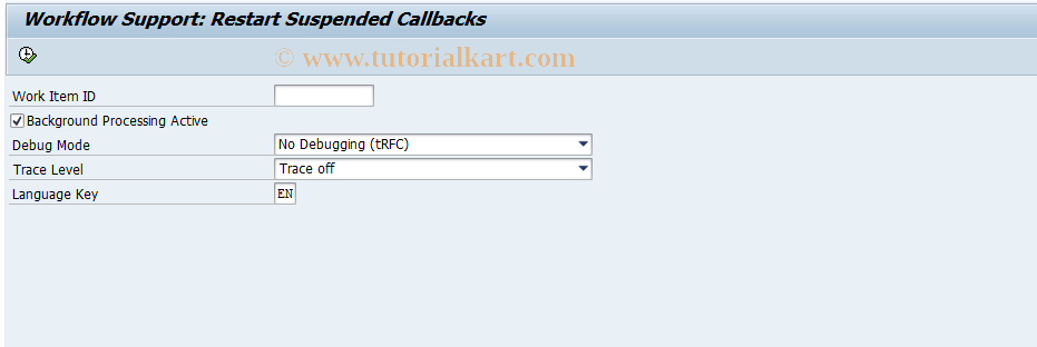 SAP TCode SWF_RESTART_SUSPEND - Restart Suspended Callbacks