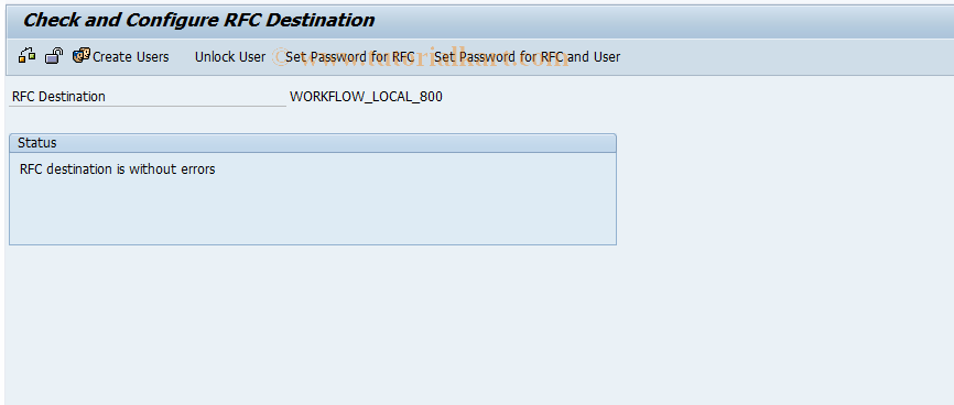SAP TCode SWF_RFC_DEST - Configure RFC Destination