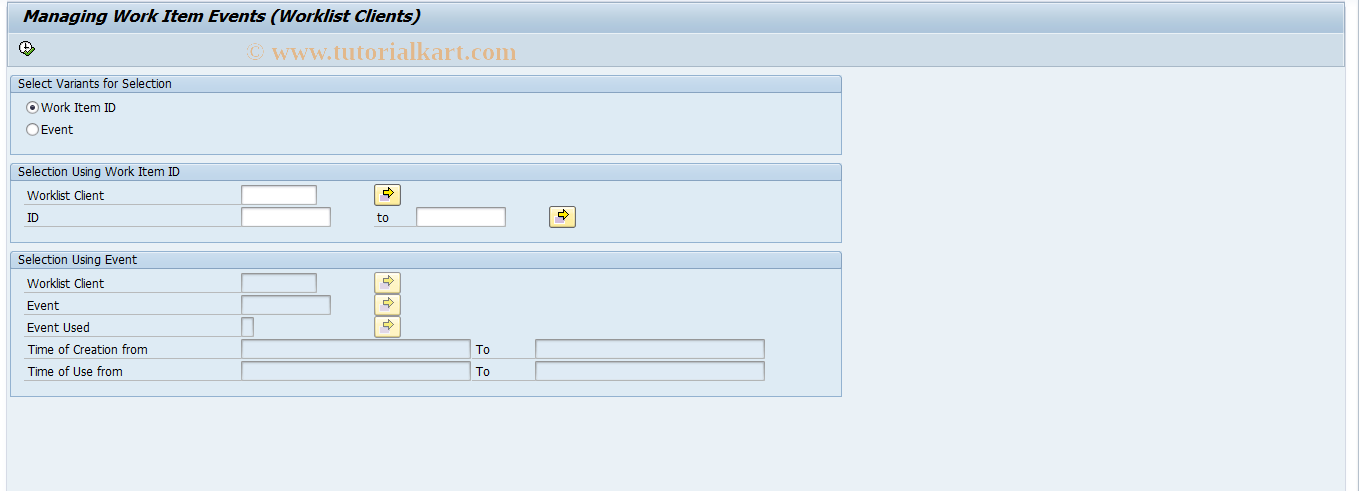 SAP TCode SWF_WIEVTADM - Managing Work Item Events