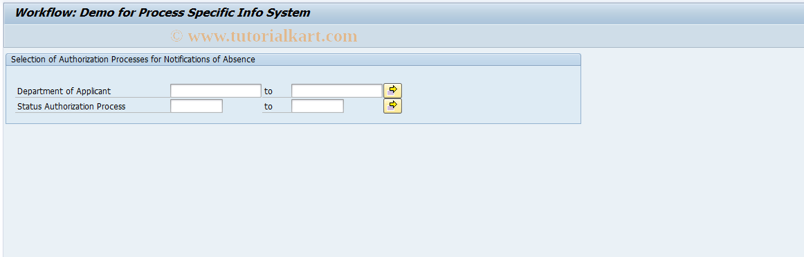 SAP TCode SWH_PROCESS_INFO - Demo for Process Info System