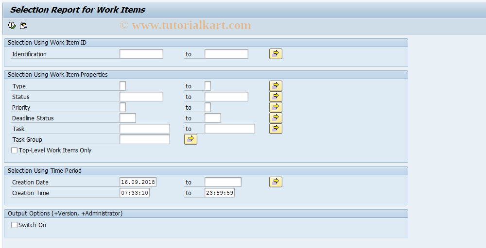 SAP TCode SWI1 - Selection report for workflows