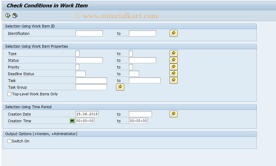 SAP TCode SWI1_COND - Check Conditions for Work Items