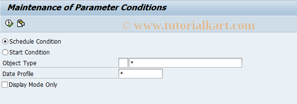 SAP TCode SWJ1 - Browser for Schedule Conditions