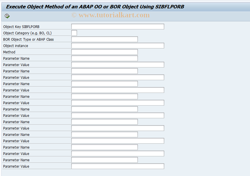 SAP TCode SWK3 - Execute object method (SIBFLPORB)