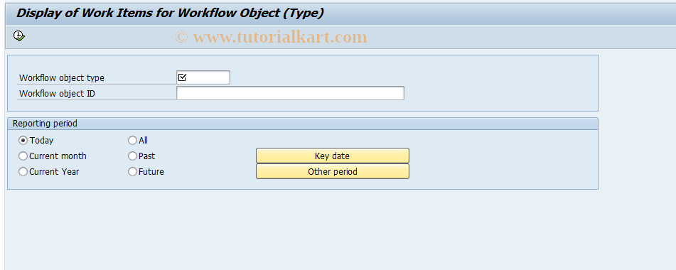 SAP TCode SWLO - Display work items for objects