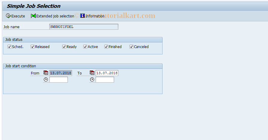 SAP TCode SWNNOTIFDEL_DISPLAY - Display 'SWNNOTIFDEL'