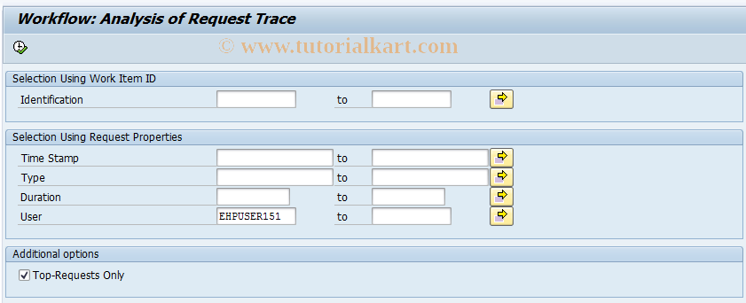 SAP TCode SWTREQ - Analyze Workflow Trace for Requests