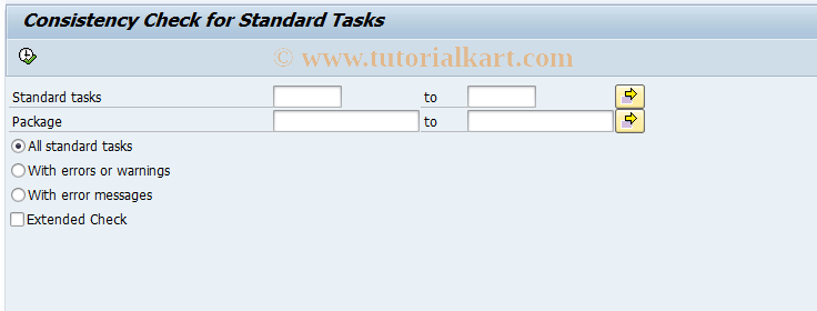 SAP TCode SWU4 - Consistency Test for Standard Task