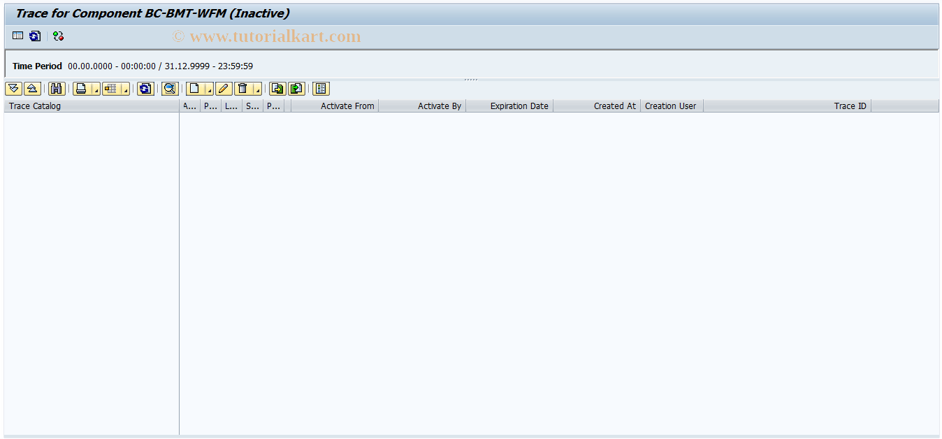 SAP TCode SWU9 - Display Workflow Trace