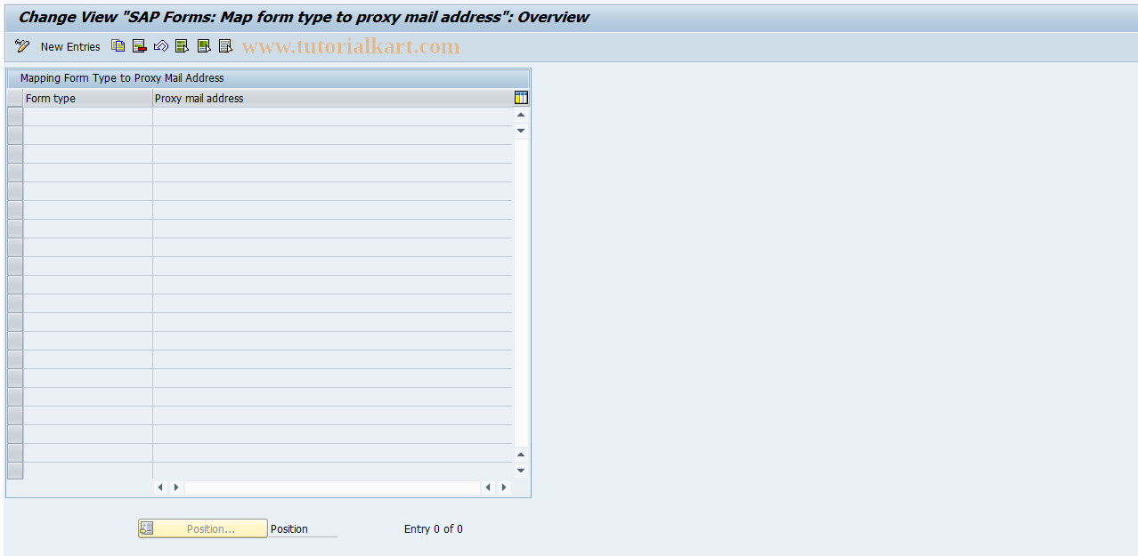 SAP TCode SWUK - Mapping form type - mail address