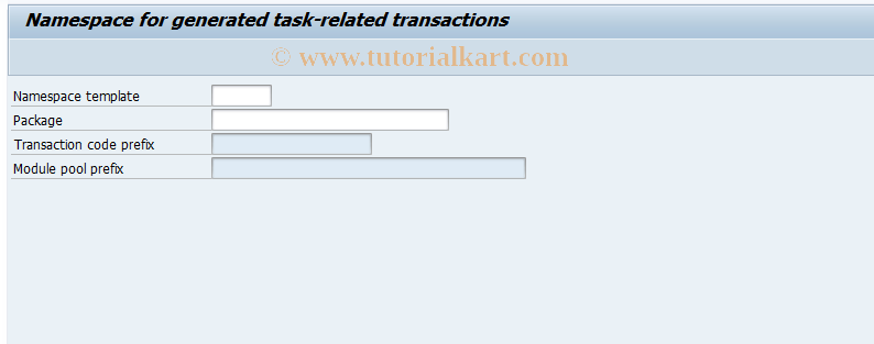 SAP TCode SWUT - Namespace for Form Transactions