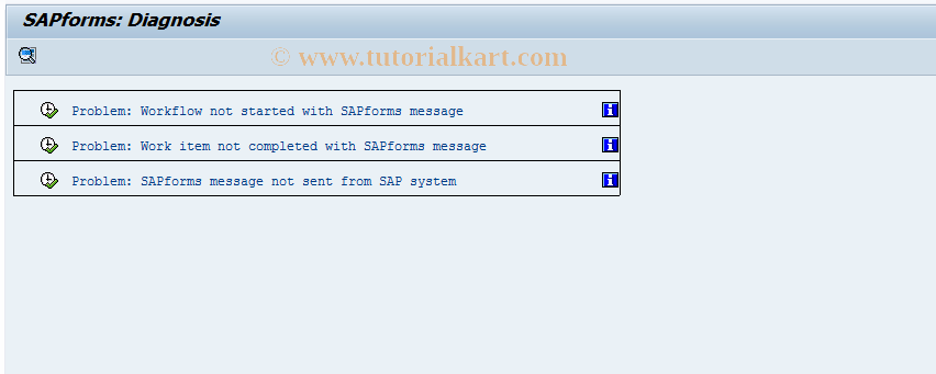 SAP TCode SWUU - SAPforms: Diagnosis