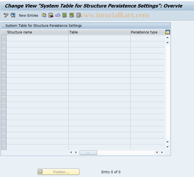 SAP TCode SWU_CONT_PERSISTENCE - Administrate Container Persistence