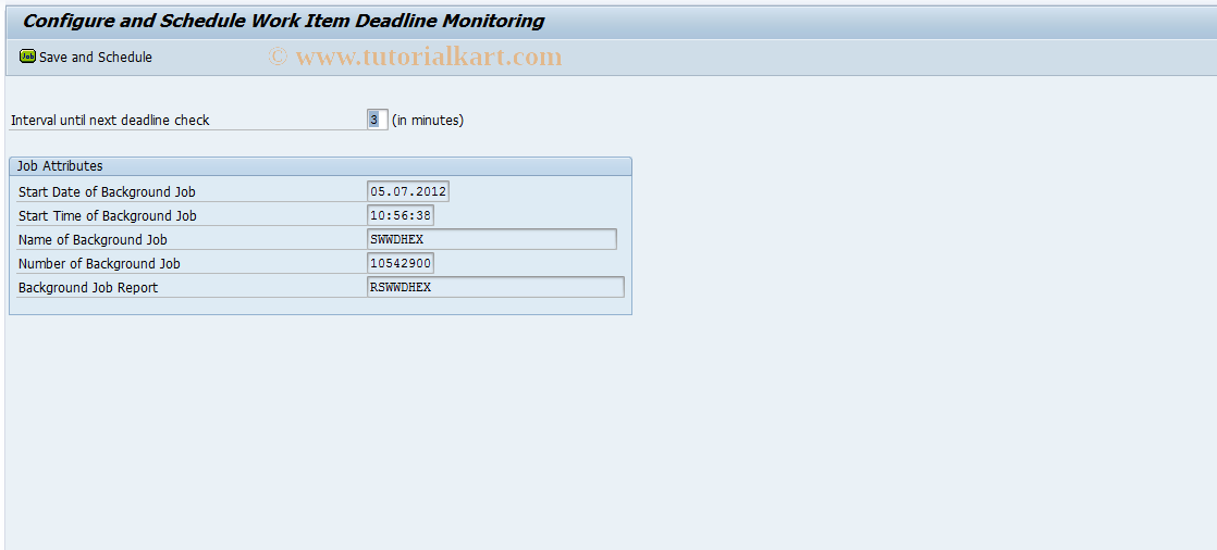 SAP TCode SWWA - Maintain WI Deadline Monitoring
