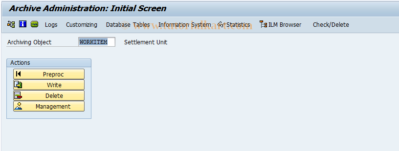 SAP TCode SWW_SARA - Archive Work Items