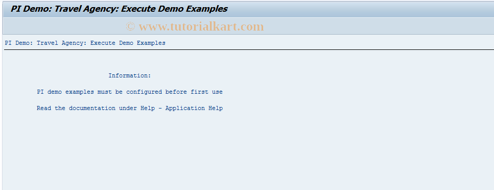 SAP TCode SXIDEMO - PI Demo: Start of Application