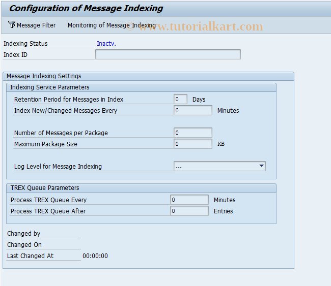 SAP TCode SXMS_ADMI_IND - Configuration XI Message Indexing