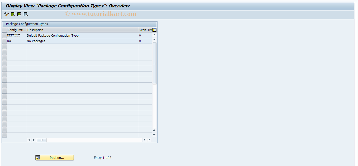 SAP TCode SXMS_BCM - Package Configuration Types