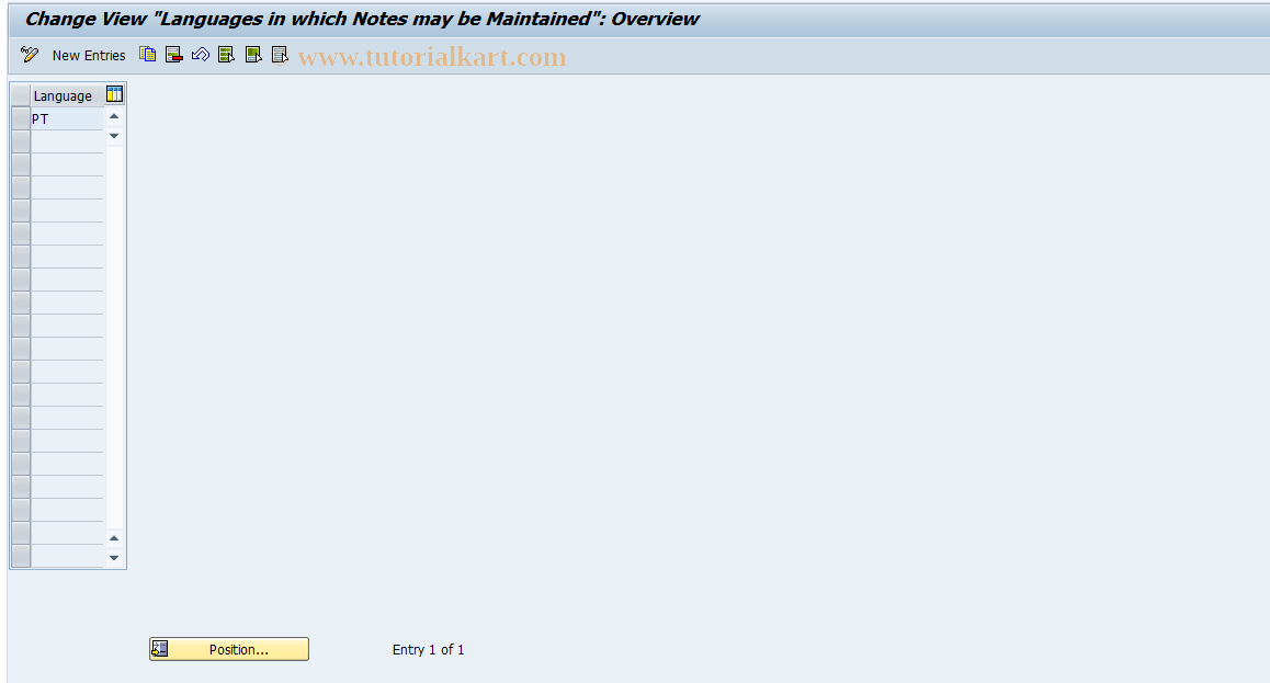 SAP TCode S_ABA_72000001 - IMG activity: _SAPA_NOTE_LANGUAGES