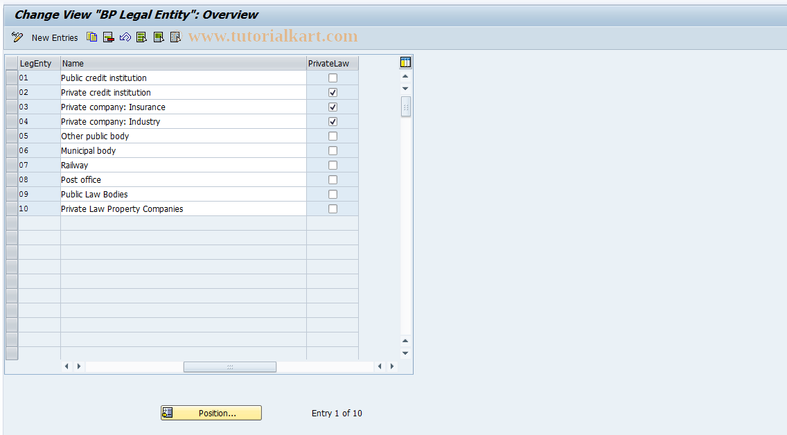 SAP TCode S_ABA_72000003 - IMG activity: _CABP_TB032