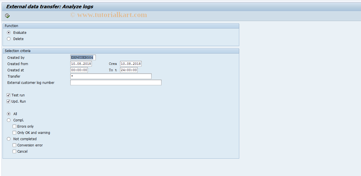 SAP TCode S_ABA_72000023 - IMG activity: _CABP_GPB_KCLP