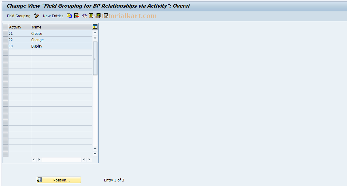 SAP TCode S_ABA_72000030 - IMG Activity: _CABP_GPB_V_TB105