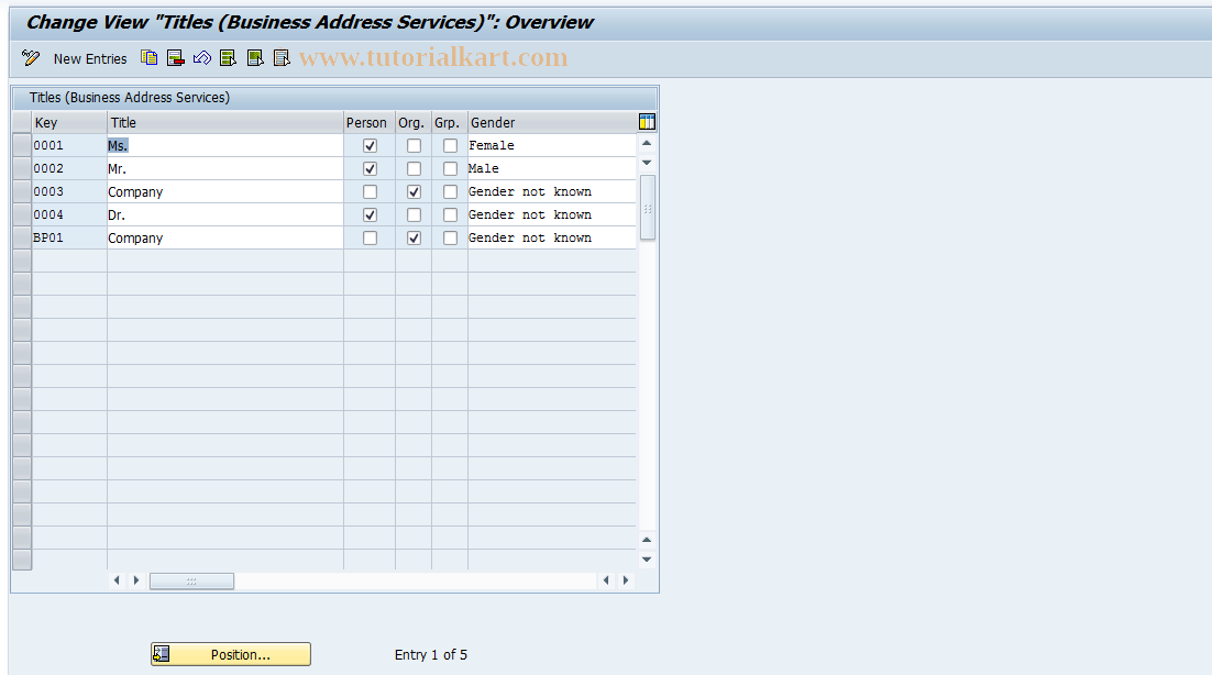 SAP TCode S_ABA_72000037 - IMG Activity: _CABP_V_TSAD3