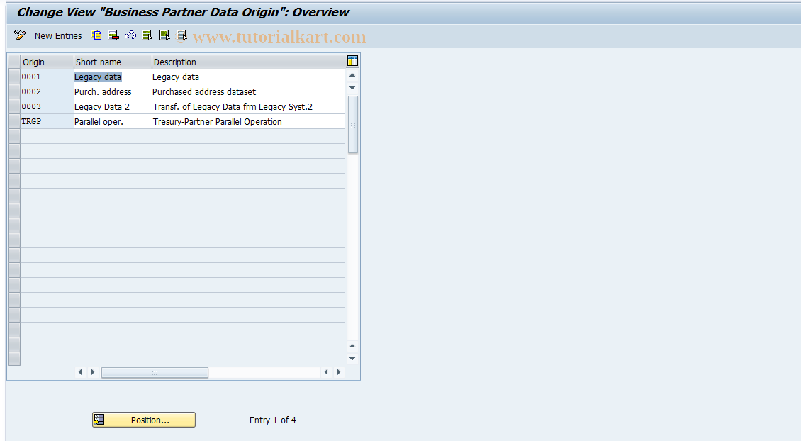 SAP TCode S_ABA_72000047 - IMG Activity: CABP_V_TB005